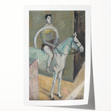 Modern Wall Art - Abstract Circus Rider in Pastel Hues and Bold Strokes