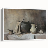 Vintage poster art on framed canvas, featuring vibrant, colorful abstract design, ideal for living room decor.