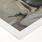 Art deco poster featuring geometric patterns in gold and black on a rolled canvas, suitable for dining room walls.