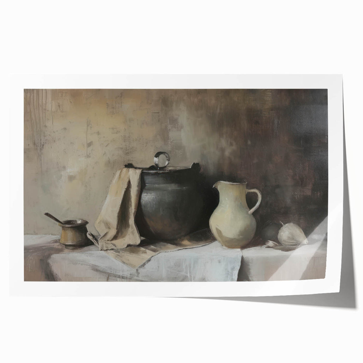 Extra large rolled print featuring a floral design in pastel shades, ideal for art wall dining room or bathroom decor.