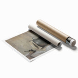 Extra large rolled print featuring a floral design in muted earth tones, ideal for classy bathroom wall art.