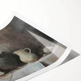 Extra large wall art featuring line art flowers in black on a white rolled canvas, suitable for large living room spaces.