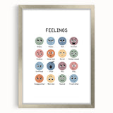 Feelings Typography Art Print – Emotions Chart for Kids and Home Decor
