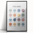 Feelings Typography Art Print – Emotions Chart for Kids and Home Decor
