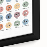 Feelings Typography Art Print – Emotions Chart for Kids and Home Decor