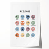 Feelings Typography Art Print – Emotions Chart for Kids and Home Decor