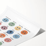 Feelings Typography Art Print – Emotions Chart for Kids and Home Decor