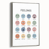 Feelings Typography Art Print – Emotions Chart for Kids and Home Decor