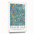 Biblical Typography Wall Art - Psalm 34:8 Floral Canvas Print