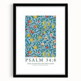 Biblical Typography Wall Art - Psalm 34:8 Floral Canvas Print