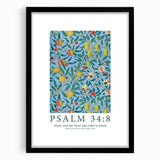 Biblical Typography Wall Art - Psalm 34:8 Floral Canvas Print