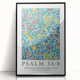 Biblical Typography Wall Art - Psalm 34:8 Floral Canvas Print