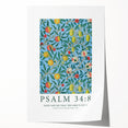 Biblical Typography Wall Art - Psalm 34:8 Floral Canvas Print