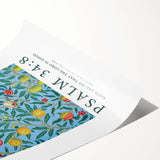 Biblical Typography Wall Art - Psalm 34:8 Floral Canvas Print