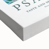 Biblical Typography Wall Art - Psalm 34:8 Floral Canvas Print