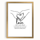 Minimalist Typography Wall Art - "Love" Definition Canvas Print