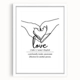 Minimalist Typography Wall Art - "Love" Definition Canvas Print