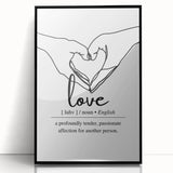 Minimalist Typography Wall Art - "Love" Definition Canvas Print
