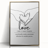 Minimalist Typography Wall Art - "Love" Definition Canvas Print