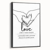 Minimalist Typography Wall Art - "Love" Definition Canvas Print