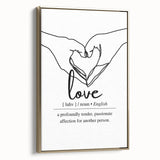 Minimalist Typography Wall Art - "Love" Definition Canvas Print