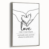 Minimalist Typography Wall Art - "Love" Definition Canvas Print