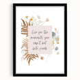 Floral Typography Art Print – Inspirational Quote on Canvas