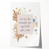 Floral Typography Art Print – Inspirational Quote on Canvas