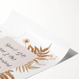 Floral Typography Art Print – Inspirational Quote on Canvas