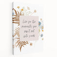Floral Typography Art Print – Inspirational Quote on Canvas