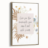 Floral Typography Art Print – Inspirational Quote on Canvas