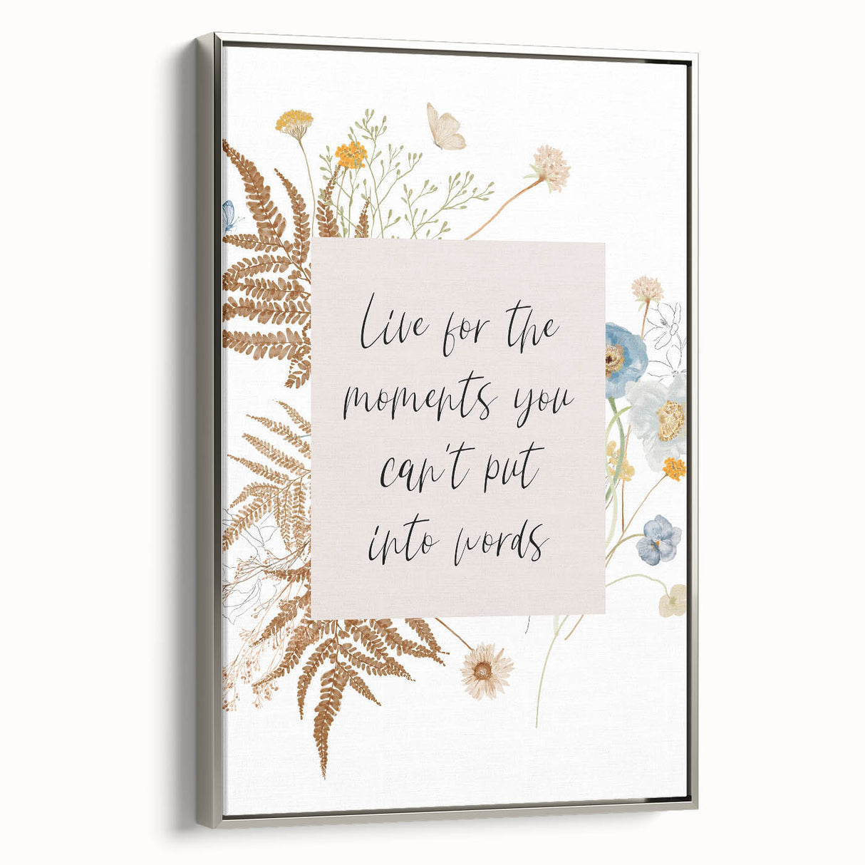 Floral Typography Art Print – Inspirational Quote on Canvas