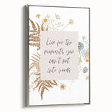 Floral Typography Art Print – Inspirational Quote on Canvas