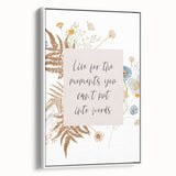 Floral Typography Art Print – Inspirational Quote on Canvas