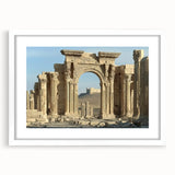 Elegant landscape artwork of a majestic castle framed in white, showcasing intricate details and vibrant colors, perfect for home or office decor.