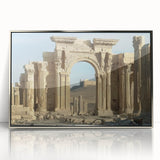 Framed acrylic artwork showcasing a stunning landscape of a castle, featuring intricate details and vibrant colors, ideal for enhancing home decor with elegance.