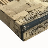 Close-up of a vibrant stretched canvas depicting a picturesque landscape with a majestic castle, showcasing intricate details and rich colors, ideal for home decor.