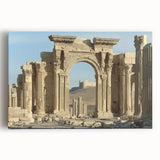 Stretched canvas artwork showcasing a stunning landscape of a medieval castle surrounded by lush greenery, ideal for home decor enthusiasts seeking classic elegance.