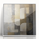 Modern Bedroom Wall Art – Gold and Gray Abstract Canvas Print