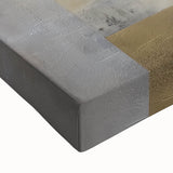 Modern Bedroom Wall Art – Gold and Gray Abstract Canvas Print