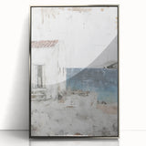 Framed abstract architecture wall art featuring sleek silver and black geometric designs, perfect for modern home decor. Ideal for adding elegance to living spaces.