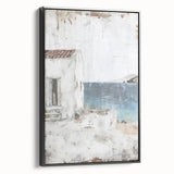 Framed canvas wall art showcasing abstract architectural design in black tones, viewed from the side, perfect for modern home decor and artistic interiors.