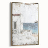 Framed abstract architecture wall art in gold tones, showcasing geometric patterns and modern design elements, ideal for contemporary home decor.