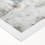 Abstract architectural wall art printed on rolled canvas, showcasing dynamic geometric shapes in vibrant colors, perfect for modern home decor.