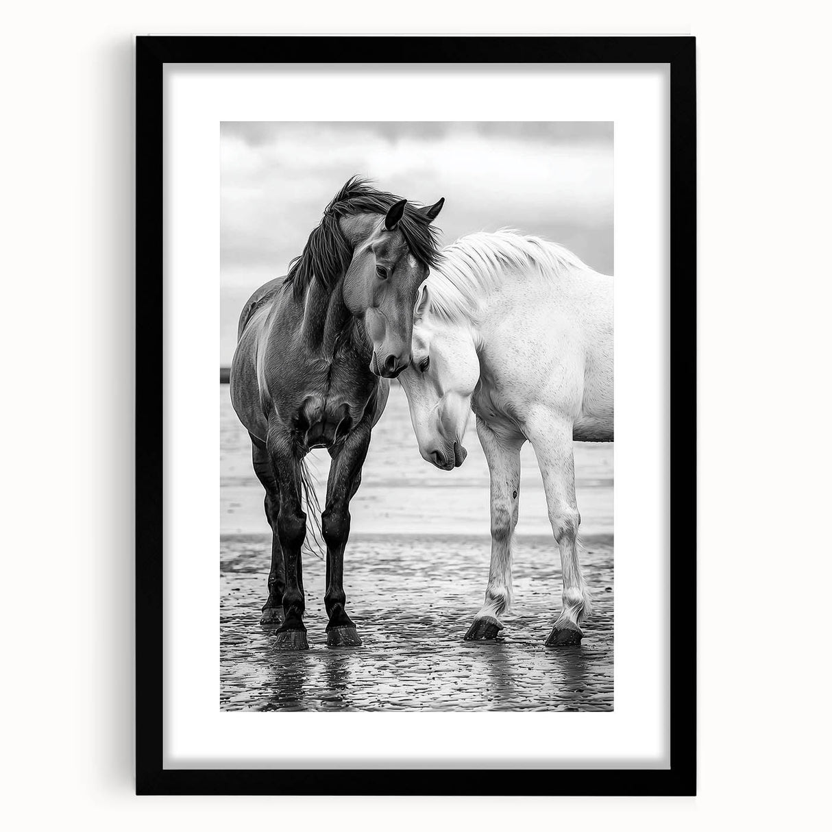 Framed black wall art display featuring a collection of 50 stylized animal illustrations, ideal for enhancing home decor with a contemporary touch.