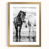 Elegant gold-framed animal art print featuring a variety of wildlife, displayed with a white mat for contrast, ideal for home decor or office aesthetics.
