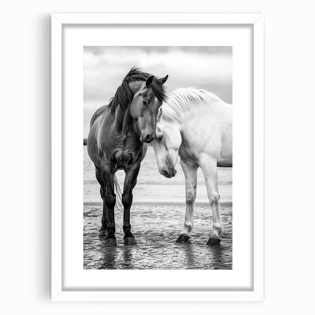Framed art print featuring a whimsical design of 50 colorful animals on a white mat, perfect for children's rooms or nursery decor. Ideal for animal lovers.