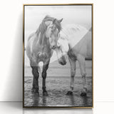 Framed acrylic wall art featuring a vibrant design of 50 animals, elegantly displayed with a gold border, perfect for enhancing home decor.