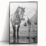 Framed acrylic artwork showcasing a silver-toned design of 50 stylized animals, set against a sleek background, ideal for modern home decor and animal lovers.