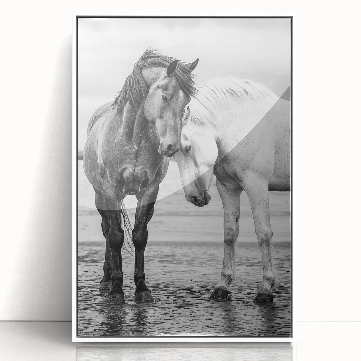 Framed acrylic artwork featuring 50 colorful animal designs displayed in a sleek white frame, perfect for modern home decor or educational settings.